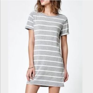 grey and white t-shirt dress